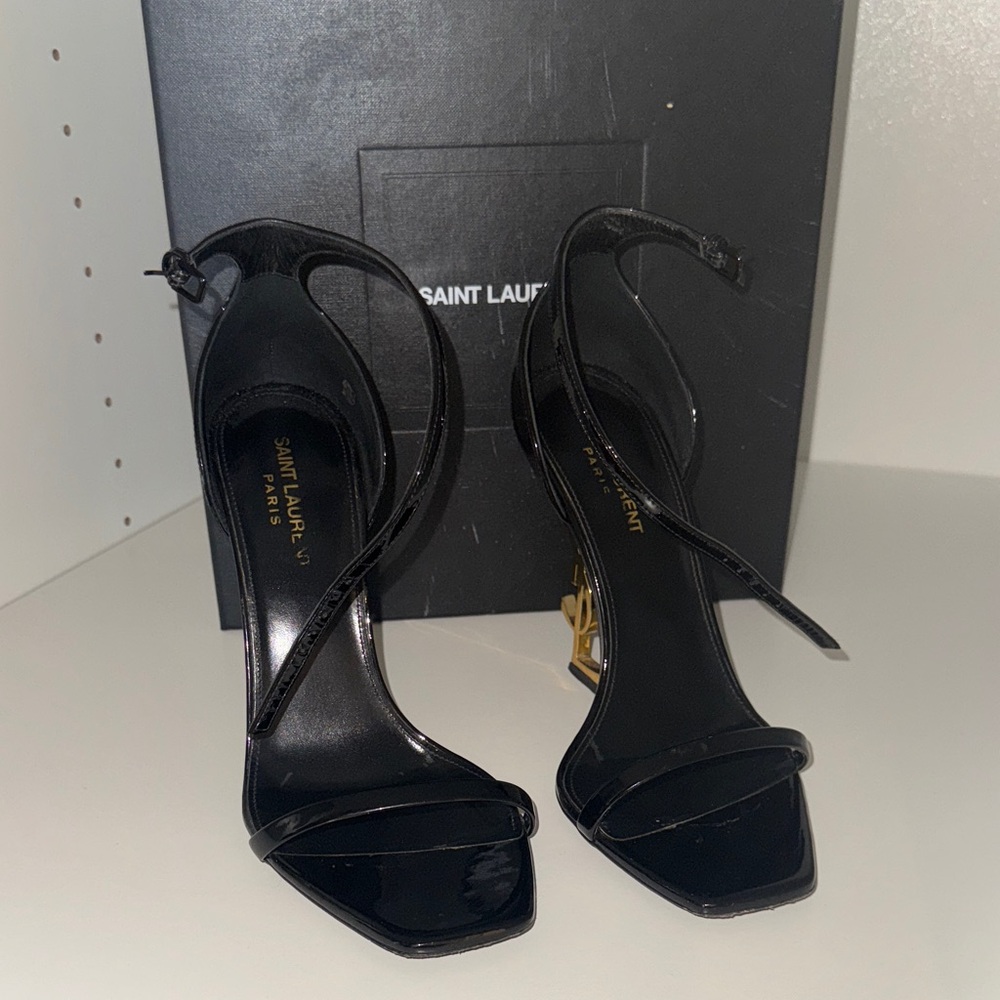 Saint Laurent Black and Gold Women's Heels - Picture 5 of 9